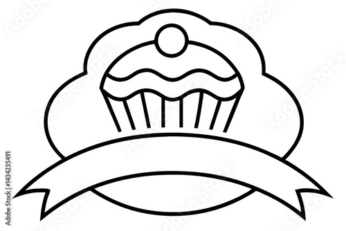 A delightful vector illustration of a sweet chocolate birthday cake and a cream-topped cupcake, perfect for any celebration