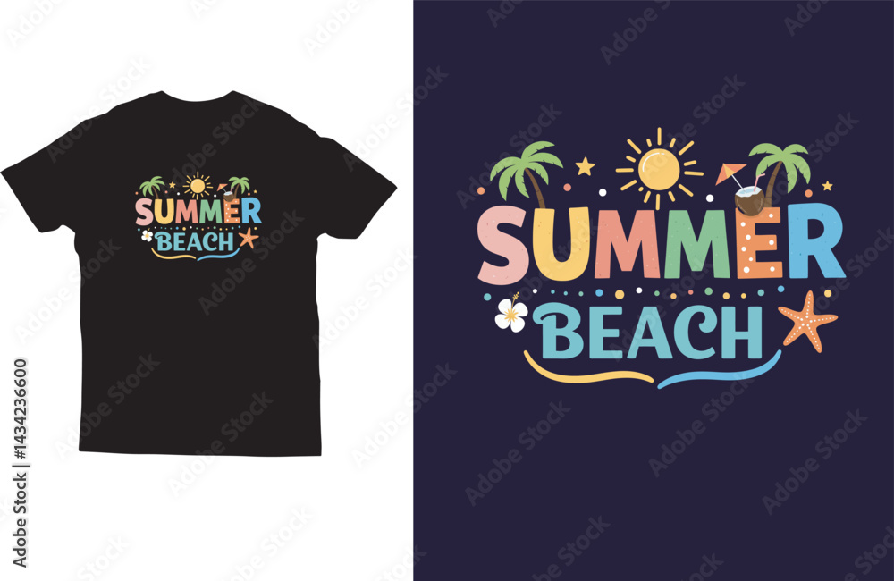 Summer beach t-shirt design vector Summer beach t-shirt design vector