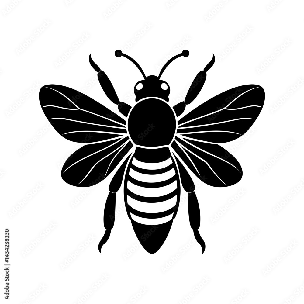Obraz premium Bumble Bee Silhouette vector illustration