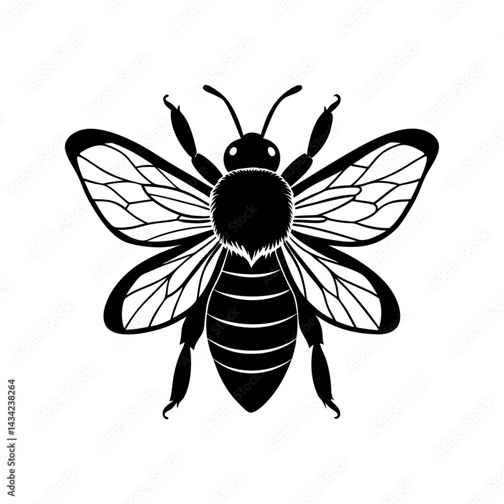 Fototapeta premium Bumble Bee Silhouette vector illustration