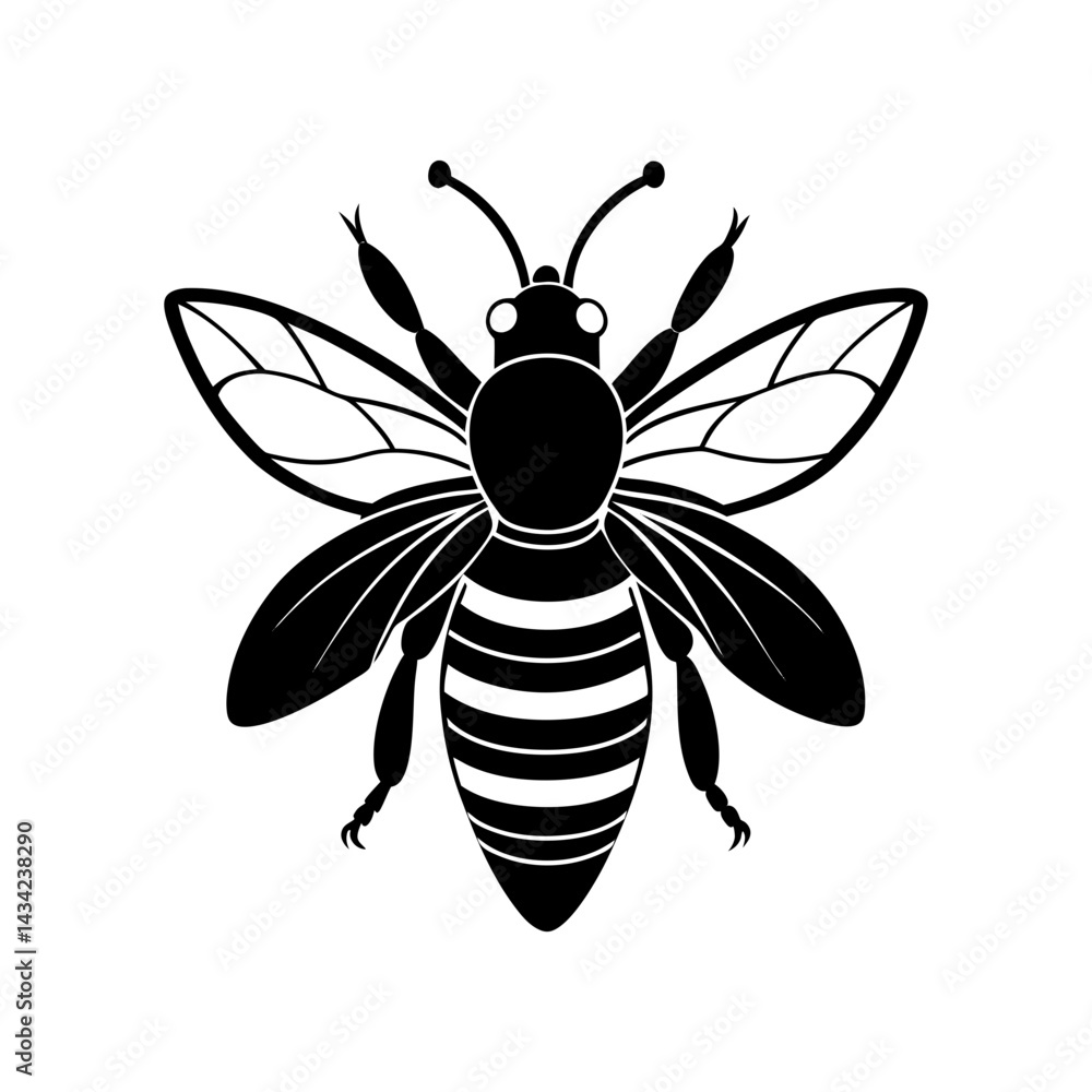 Fototapeta premium Bumble Bee Silhouette vector illustration