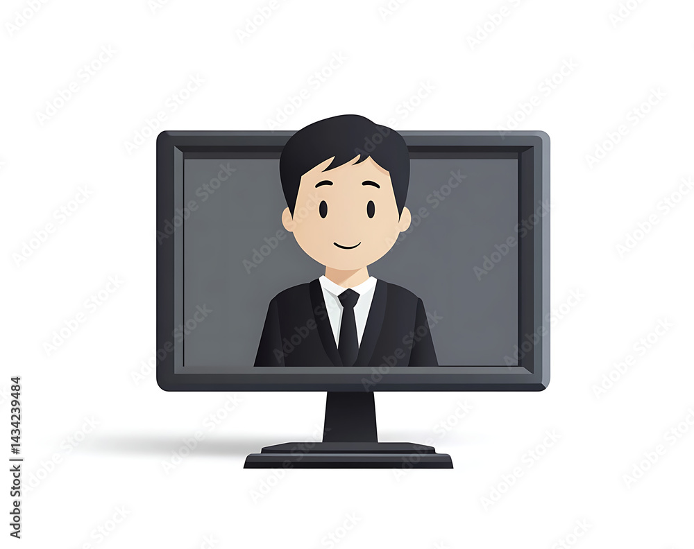 Front view vector illustration of a blank computer monitor screen, on a white background Front view vector illustration of a blank computer monitor screen, on a white background