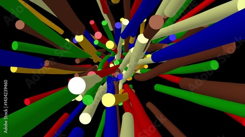 Colorful 3D Tubes Explosion Abstract Background
