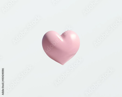 Pink heart on white