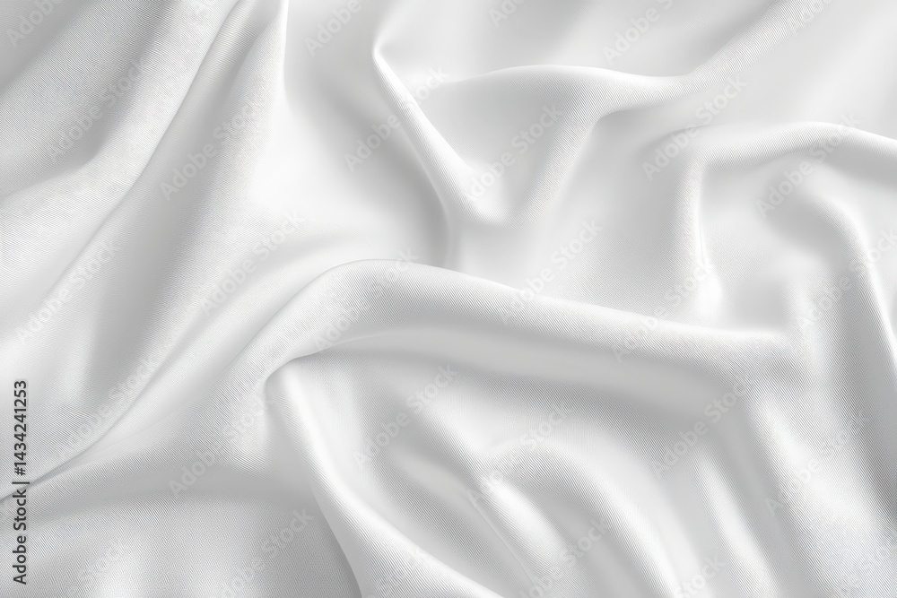Obraz premium Smooth, pristine white fabric draped in soft folds.
