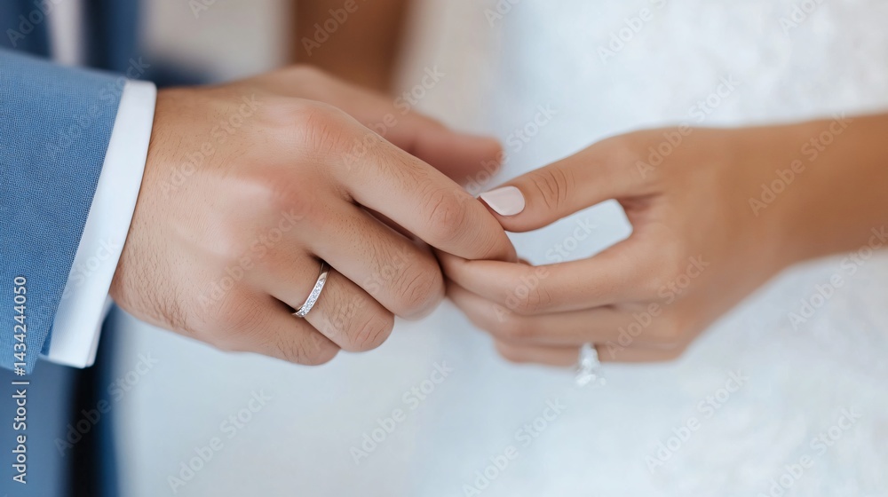 Couple exchanging rings, diverse couple in formal attire showcasing love during wedding ceremony, intimate moment with soft focus. Couple exchanging rings, diverse couple in formal attire showcasing love during wedding ceremony, intimate moment with soft focus.