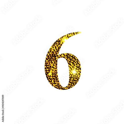 Golden number 6. Numbers for design