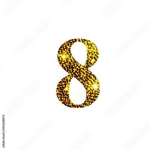 Golden number 8. Numbers for design