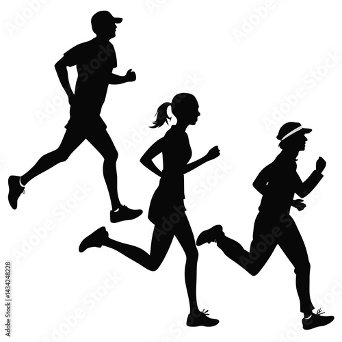 Active people running