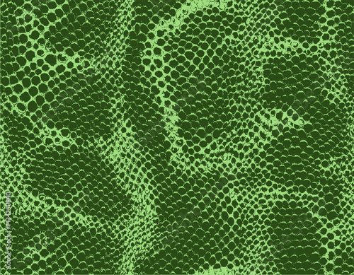 Green snake skin texture illustration with detailed reptile scale pattern, perfect for exotic animal prints, wild nature backgrounds, fashion design, and seamless textile surfaces