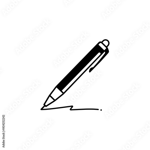 The signature icon. Pen and undersign, underwrite symbol