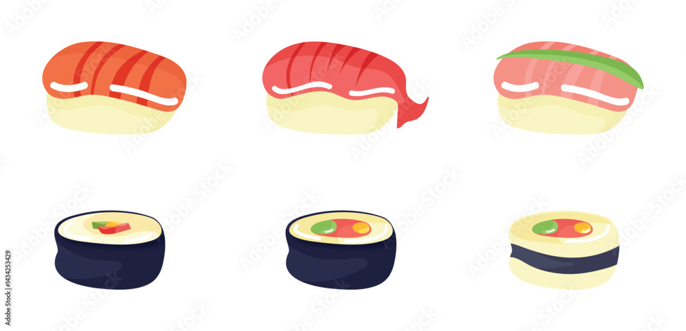 Set Sushi Icons Set Sushi Icons