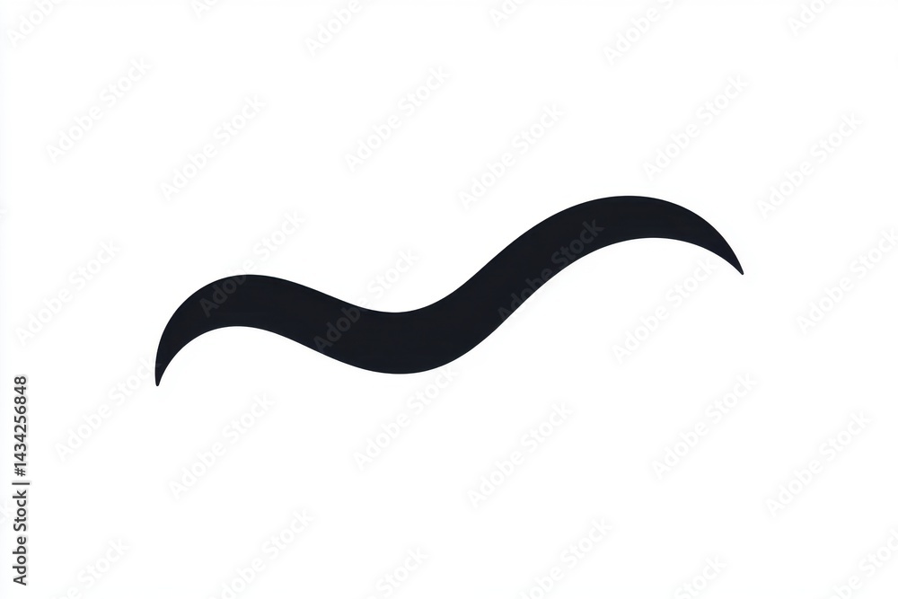 A simple black wave design on a white background