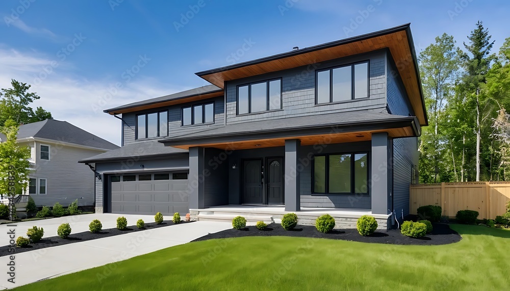 Stunning Close-Up of Modern Residential Architecture Exterior Stunning Close-Up of Modern Residential Architecture Exterior