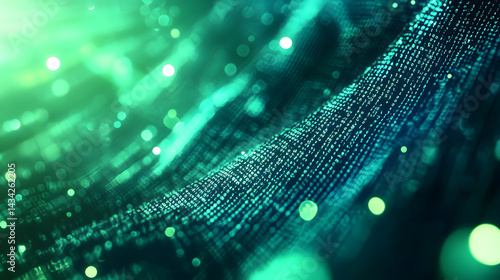 Technology computer cyberspace internet digital data network programming communication coding concept - Abstract green digital binary code matrix texture background