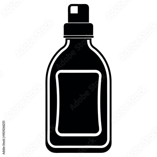 Silhouette vector of oral mouthwash hygiene product in black