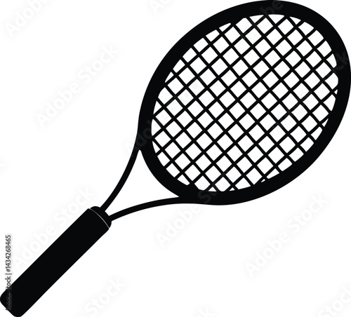 Tennis racket vector icon, Tennis racket silhouette vector