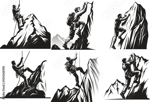 silhouette of man climbing mountain