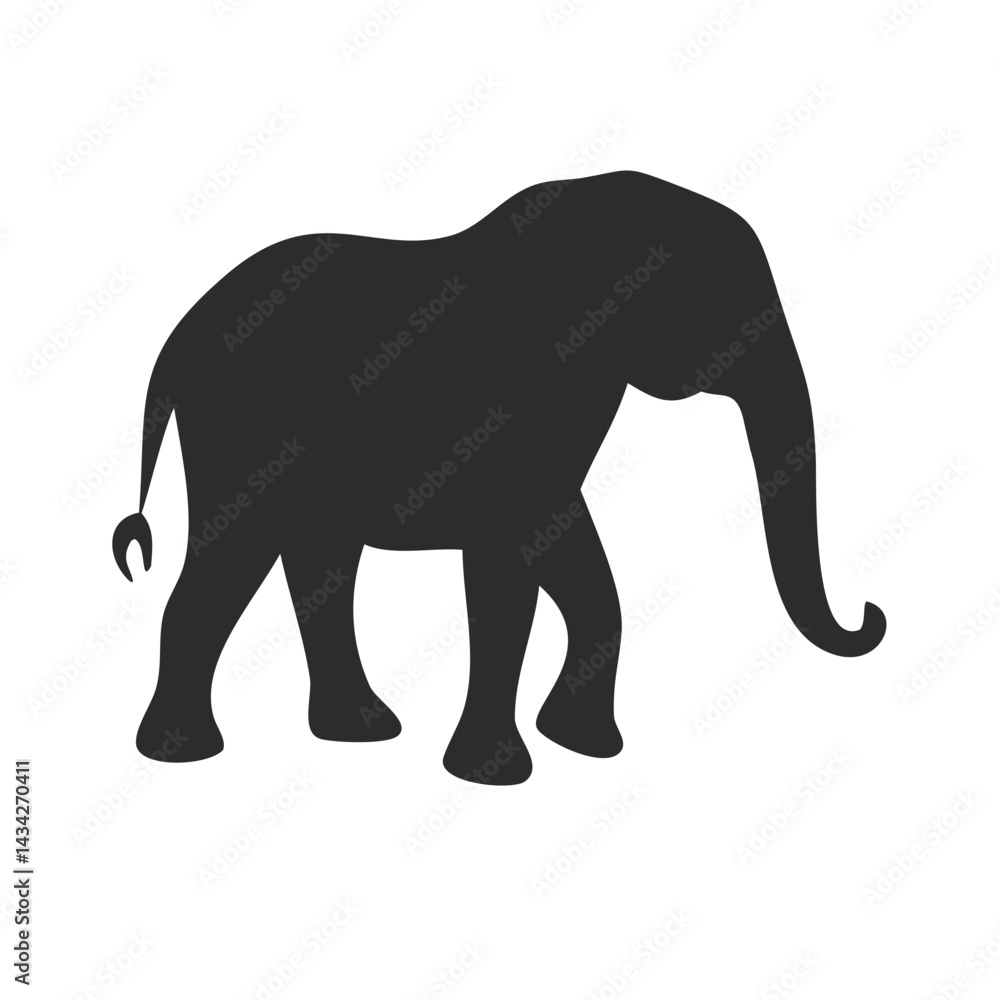 Fototapeta premium Elephant with curved back walking