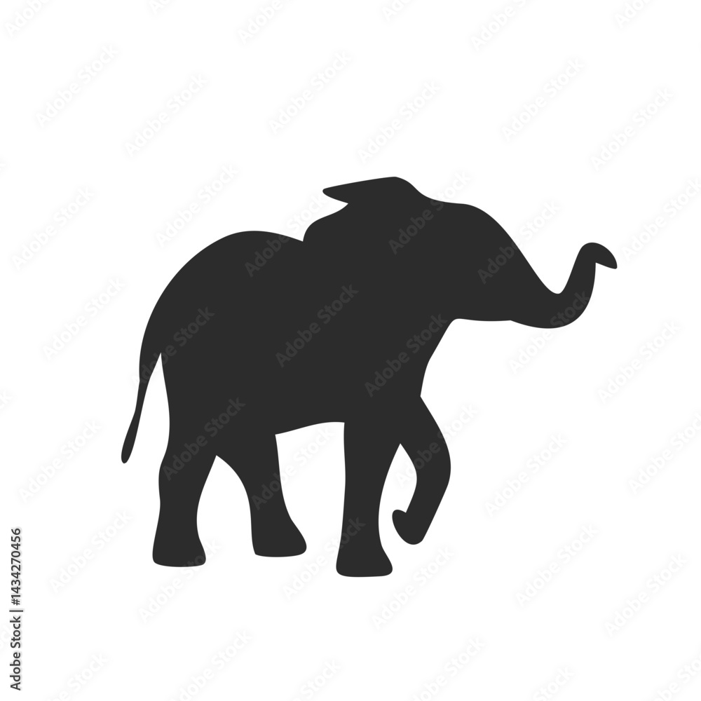 Obraz premium Baby elephant silhouette walking