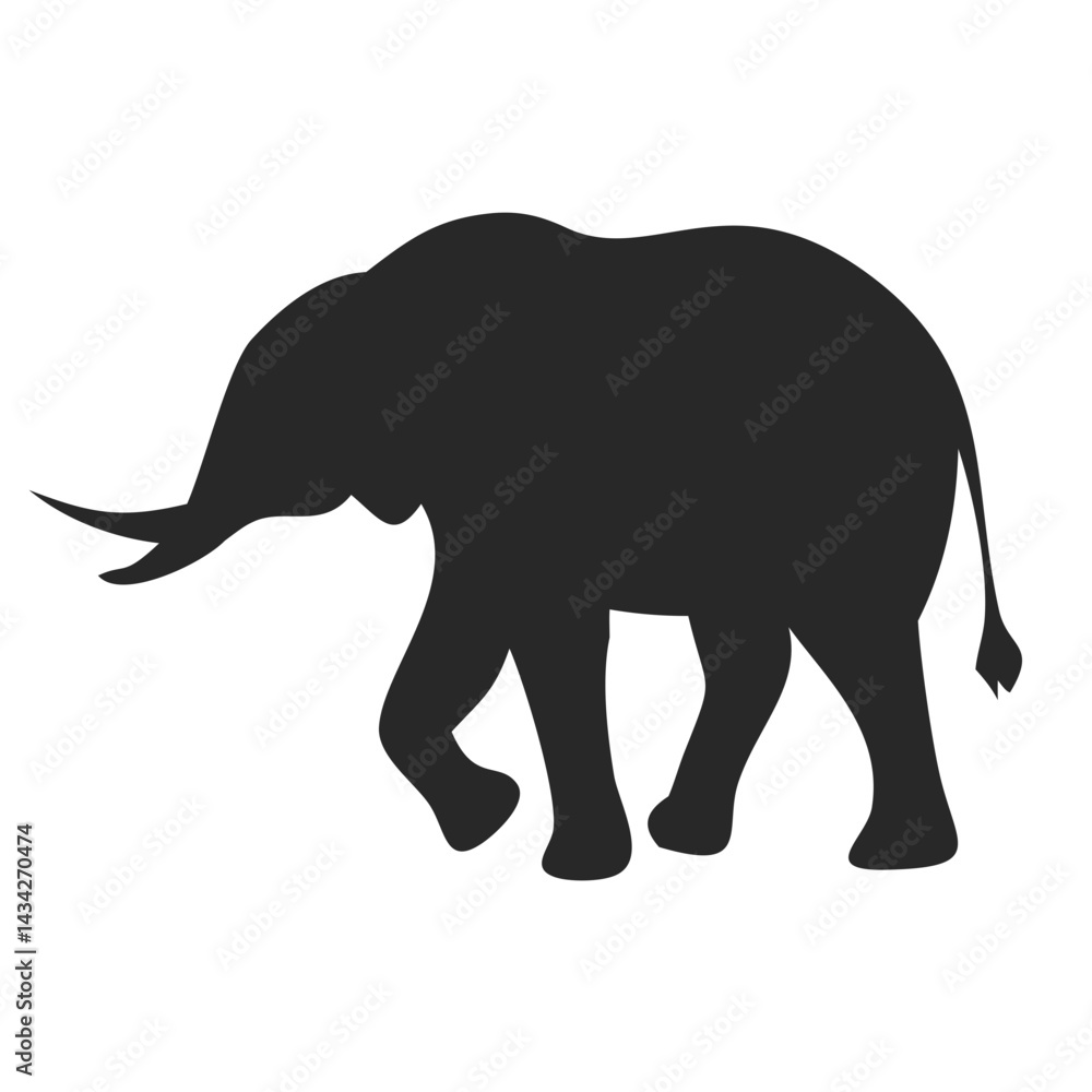 Fototapeta premium Big elephant in motion silhouette