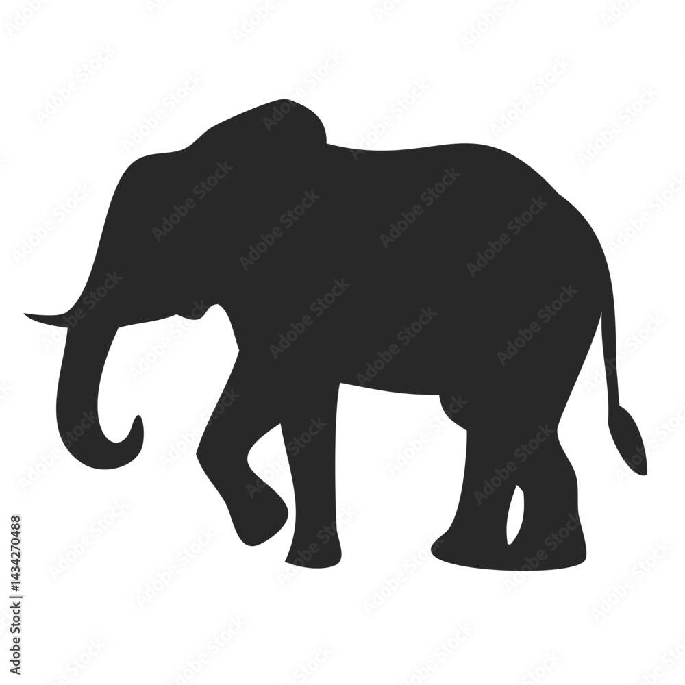 Obraz premium Side view elephant with lifted leg