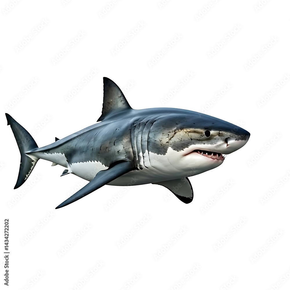 Obraz premium shark isolated on white background