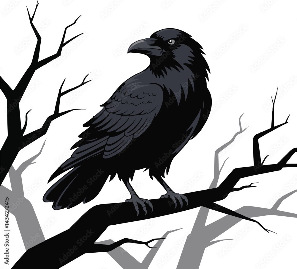 Fototapeta premium crow on a tree