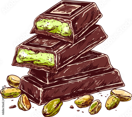 Delicious pistachio chocolate bars from dubai