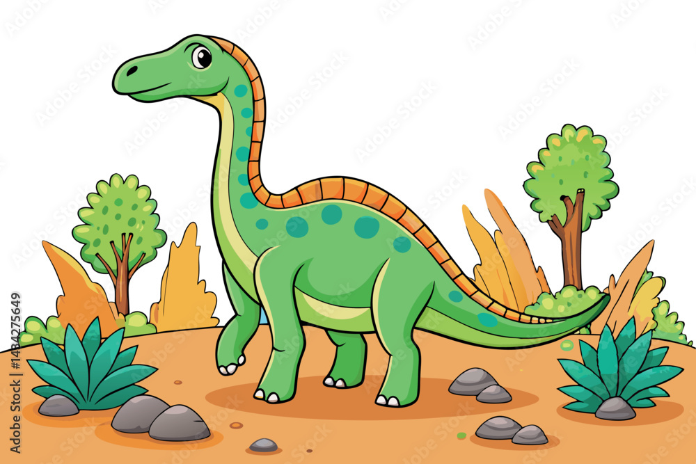 Naklejka premium shunosaurus prehistoric dinosaur character isolat 7.eps