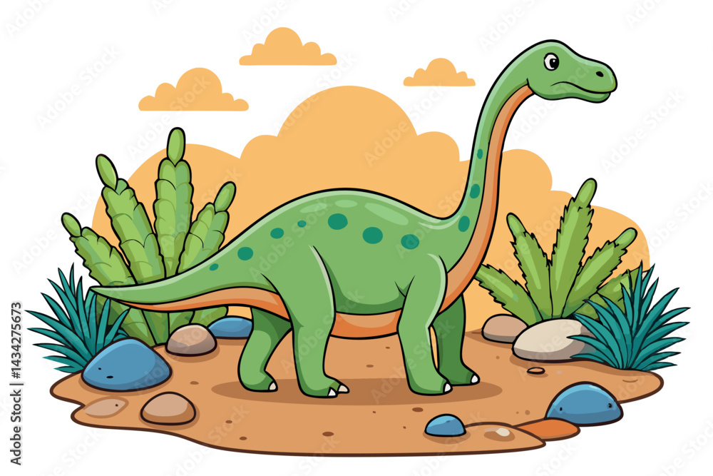 Naklejka premium shunosaurus prehistoric dinosaur character isolat 6.eps