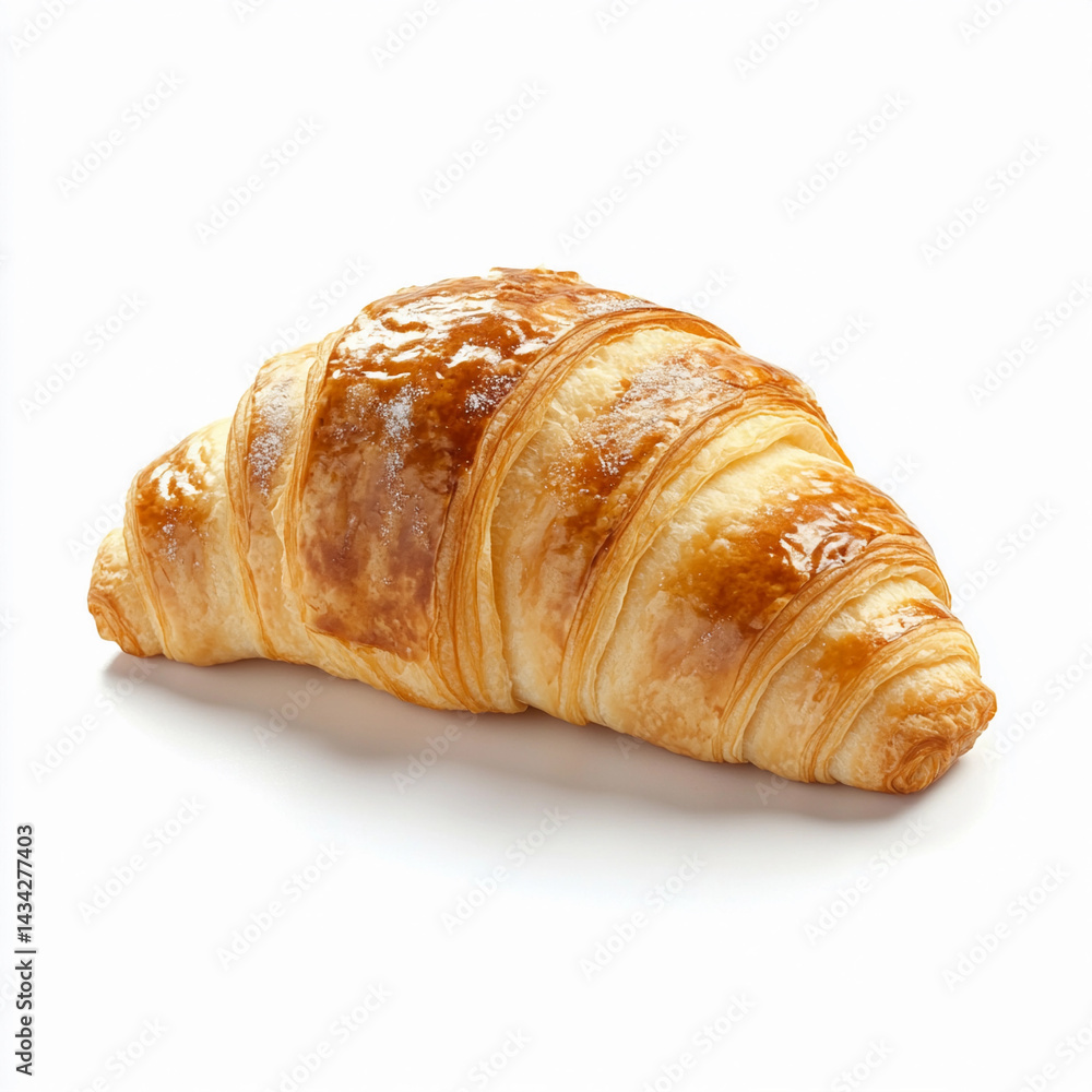 Fresh croissant and steaming coffee ready for breakfast Generative AI