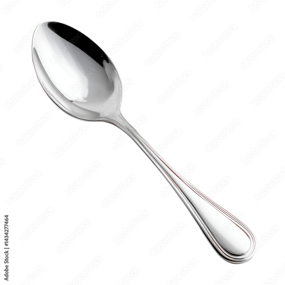 Elegant Silver Spoon on White Background, png element with transparency Elegant Silver Spoon on White Background, png element with transparency