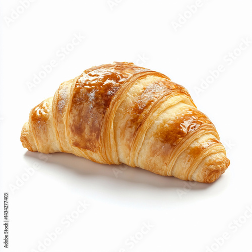 Obraz na płótnie Fresh croissant and steaming coffee ready for breakfast Generative AI w salonie