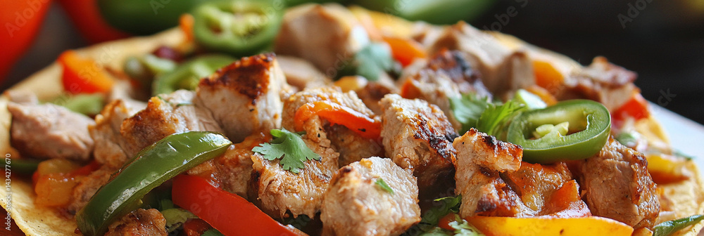 Gourmet Mexican meat platter with fresh vegetables Generative AI