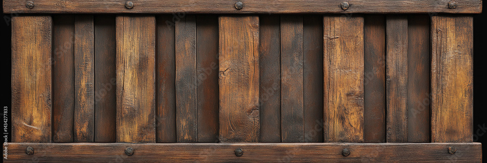 Old rustic wooden bars in a dark setting Generative AI