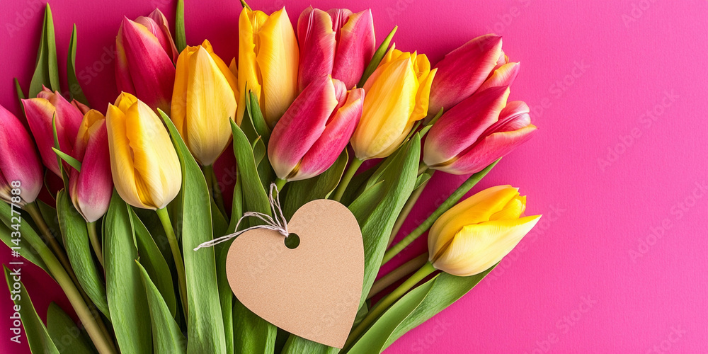 Bright tulip bouquet for spring celebrations and special occasions Generative AI