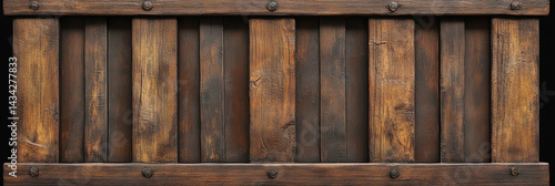 Obraz na płótnie Old rustic wooden bars in a dark setting Generative AI w salonie