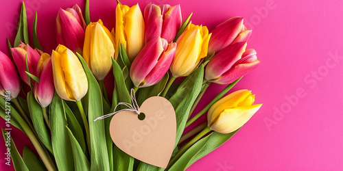 Obraz na płótnie Bright tulip bouquet for spring celebrations and special occasions Generative AI w salonie