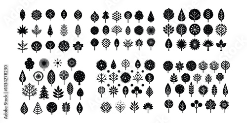 op View Green Tree Vector Set for Garden and Landscape Architecture Plans.