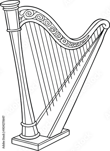 harp isolated on white background