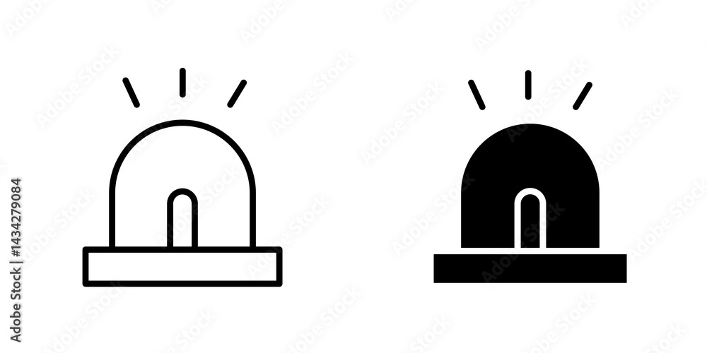 Ambulance siren icon vector solid logo illustration. Flat and line style for graphic design, Website Ambulance siren icon vector solid logo illustration. Flat and line style for graphic design, Website