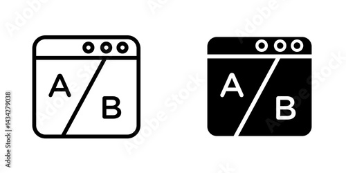A B test icon vector solid logo illustration. Flat and line style for graphic design, Website