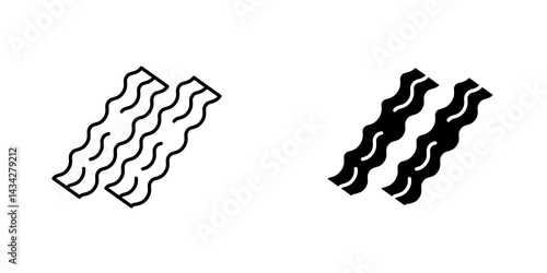 Bacon icon vector solid logo illustration. Flat and line style for graphic design, Website