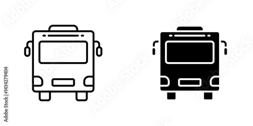 Bus icon vector solid logo illustration. Flat and line style for graphic design, Website