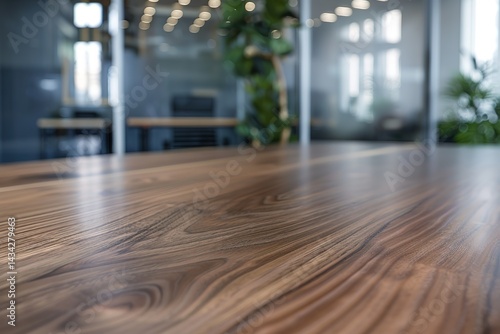 Wallpaper Mural Wood grain surface office room setting with blurry background indoor minimalist Torontodigital.ca