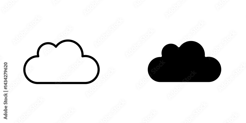 Cloud icon vector solid logo illustration. Flat and line style for graphic design, Website Cloud icon vector solid logo illustration. Flat and line style for graphic design, Website