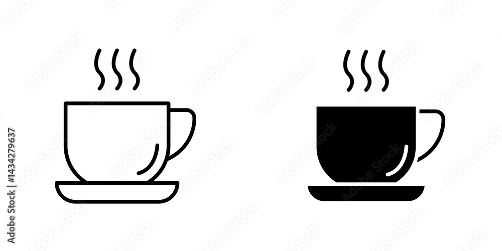 Coffee icon vector solid logo illustration. Flat and line style for graphic design, Website Coffee icon vector solid logo illustration. Flat and line style for graphic design, Website