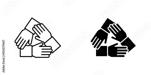 Collaboration icon vector solid logo illustration. Flat and line style for graphic design, Website
