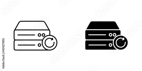 Data backup icon vector solid logo illustration. Flat and line style for graphic design, Website